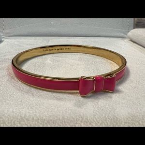 Kate spade gold plated pink bow bracelet